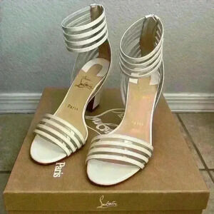 Louboutin Myriadina 85 Patent in Snow